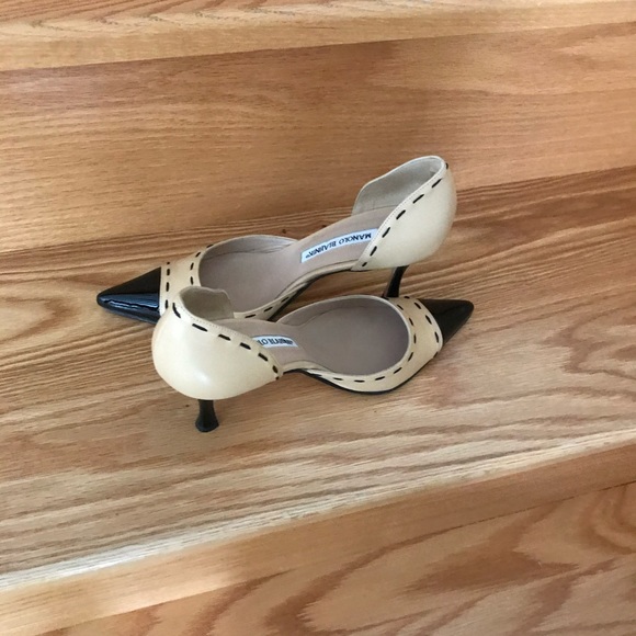 Manolo Blahnik Snakeskin/Leather pointy pumps - Picture 2 of 2